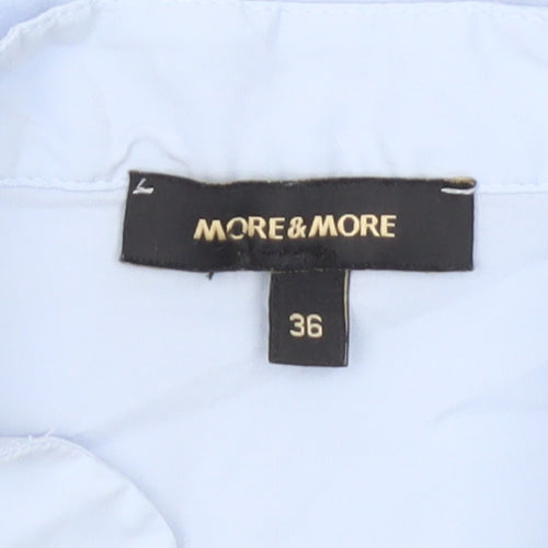More & More Women’s Blue Blouse Size 8 V-Neck Tunic Work Top
