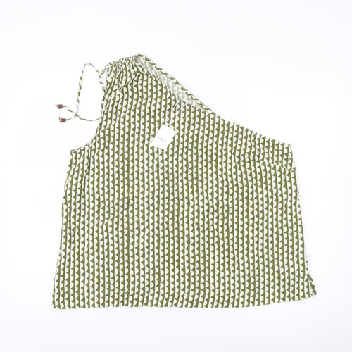 Marks and Spencer Women’s Green One Shoulder Linen Blend Blouse Size 20