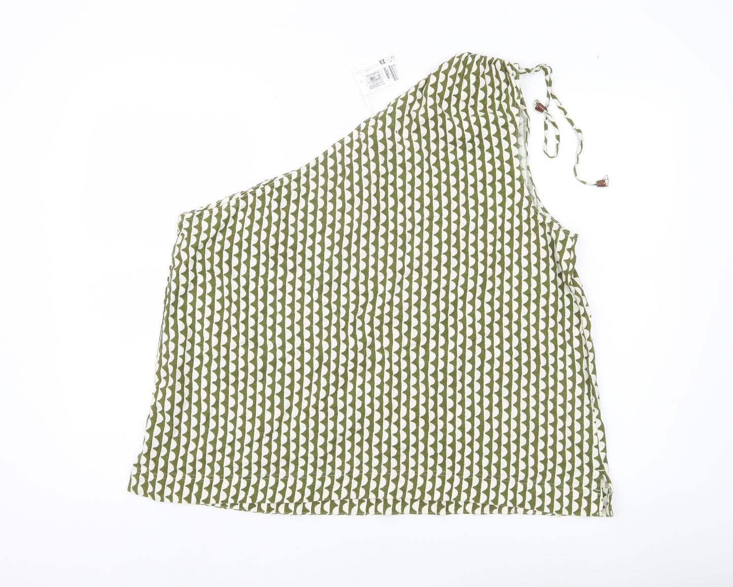 Marks and Spencer Women’s Green One Shoulder Linen Blend Blouse Size 20