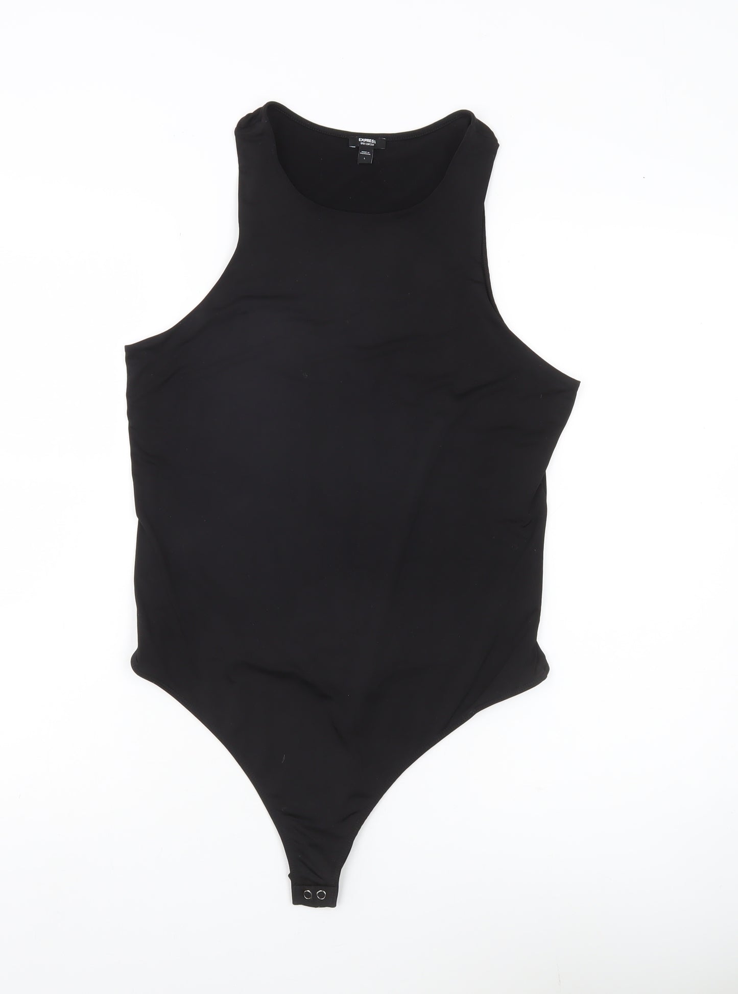 Express Women’s Black Bodysuit L Slim Fit Sleeveless Scoop Neck