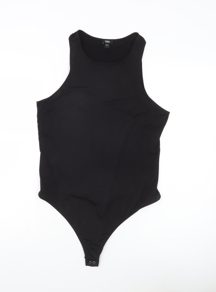 Express Women’s Black Bodysuit L Slim Fit Sleeveless Scoop Neck