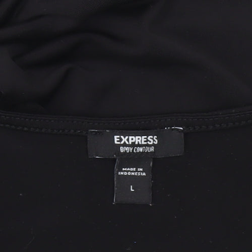 Express Women’s Black Bodysuit L Slim Fit Sleeveless Scoop Neck