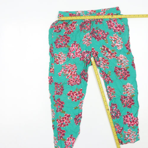 Hush Womens Multicoloured Floral Rayon Relaxed Trousers Size L