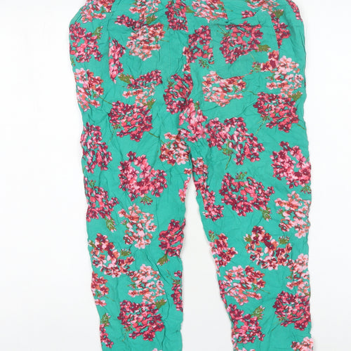 Hush Womens Multicoloured Floral Rayon Relaxed Trousers Size L