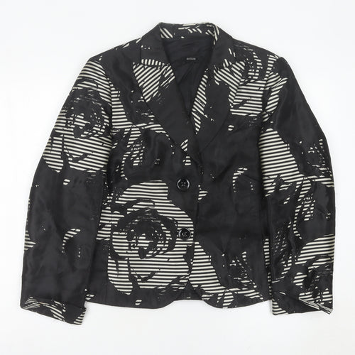 Basler Women’s Black Floral Blazer UK 14 Tailored Jacket