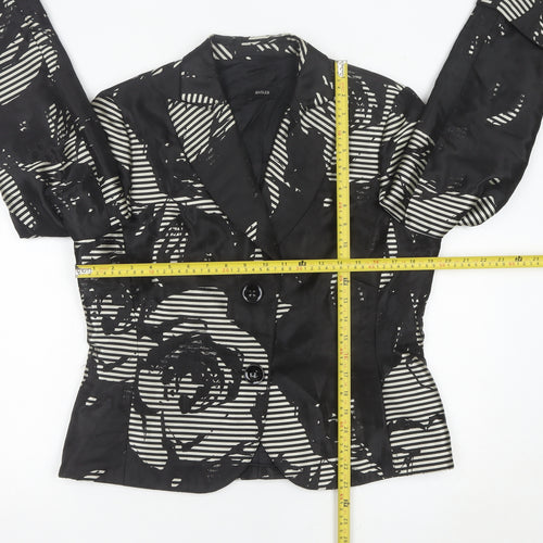 Basler Women’s Black Floral Blazer UK 14 Tailored Jacket