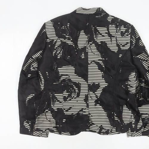 Basler Women’s Black Floral Blazer UK 14 Tailored Jacket