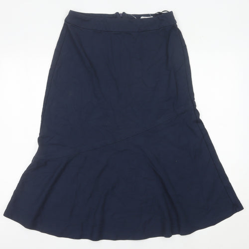 Finery Women’s Blue Midi Flare Skirt UK 12 Viscose Blend Lined