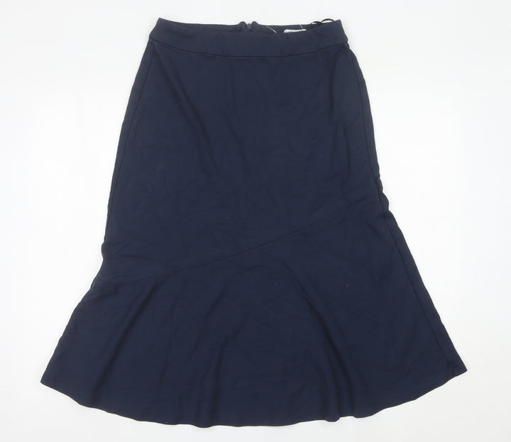 Finery Women’s Blue Midi Flare Skirt UK 12 Viscose Blend Lined