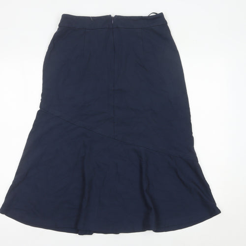 Finery Women’s Blue Midi Flare Skirt UK 12 Viscose Blend Lined
