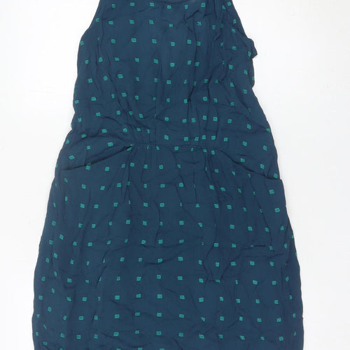 Nice Things Women Blue Viscose Shift Dress Size 10 Sleeveless