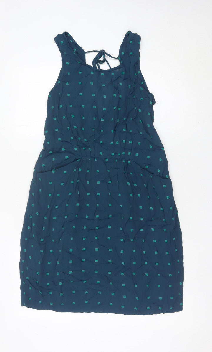 Nice Things Women Blue Viscose Shift Dress Size 10 Sleeveless