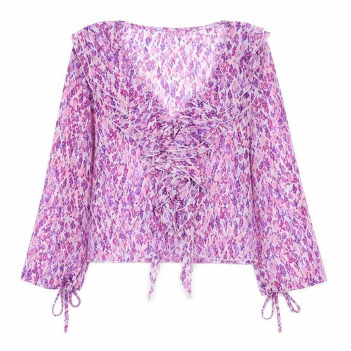 Quiz Womens Multicoloured Floral Wrap Blouse UK 12 Long Sleeve