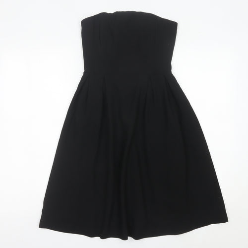 H&M Women’s Black Strapless A-Line Knee Length Dress Size 6
