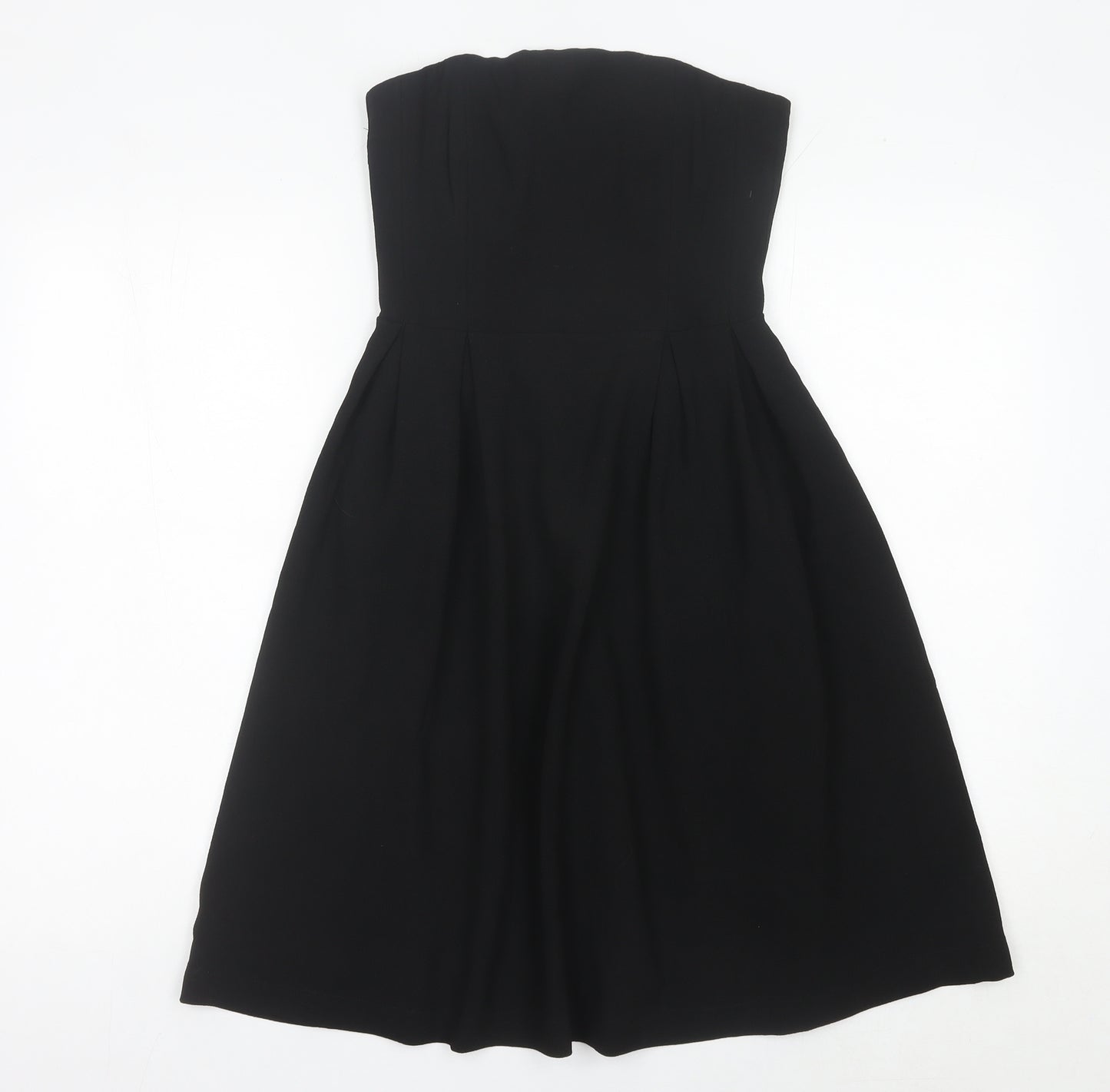 H&M Women’s Black Strapless A-Line Knee Length Dress Size 6