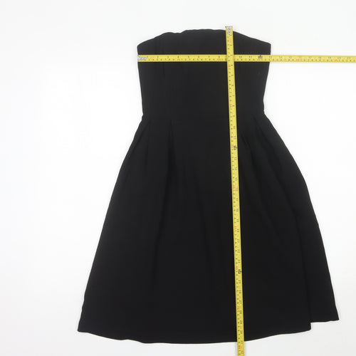H&M Women’s Black Strapless A-Line Knee Length Dress Size 6