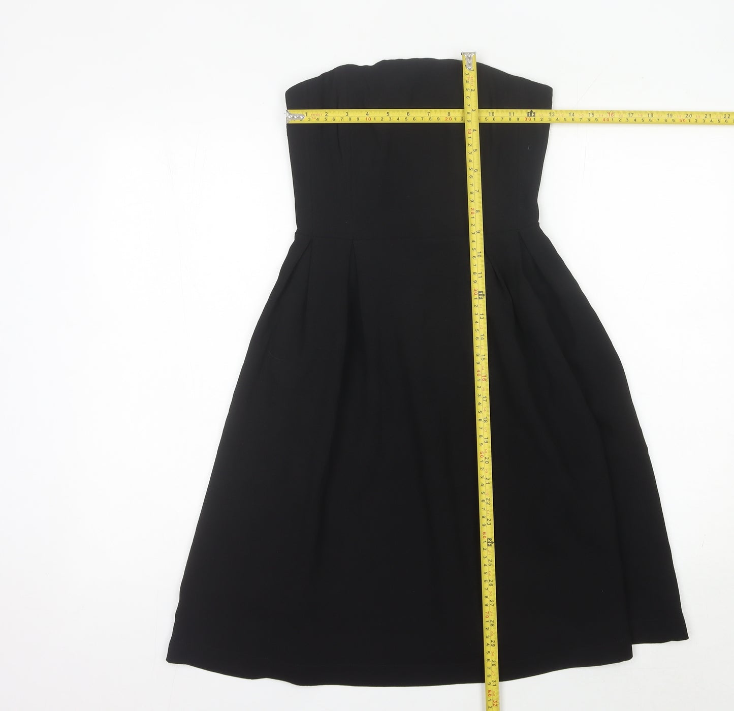 H&M Women’s Black Strapless A-Line Knee Length Dress Size 6