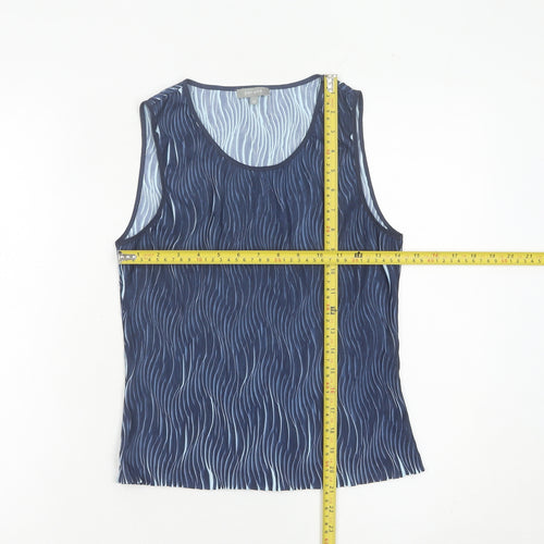 Marks and Spencer Women Blue Tank Top Size 12 Sleeveless Summer