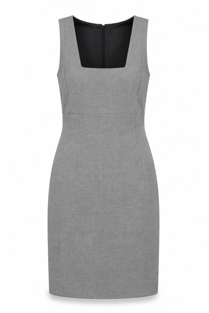Mango Women Grey Houndstooth Sheath Dress Size 8 Workwear Classic