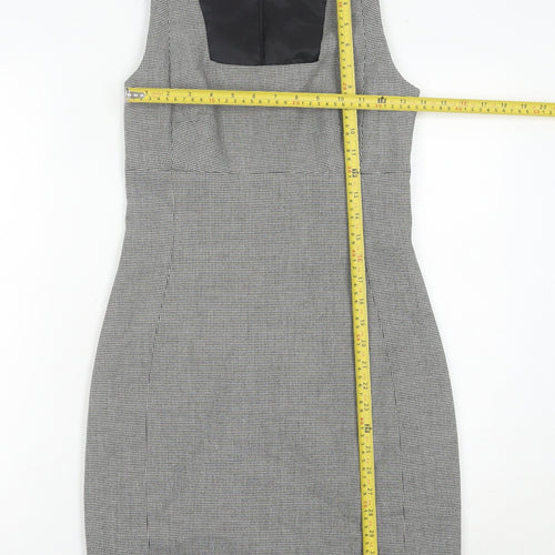 Mango Women Grey Houndstooth Sheath Dress Size 8 Workwear Classic