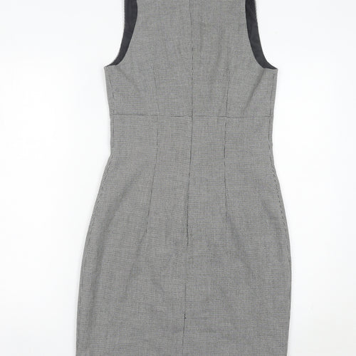 Mango Women Grey Houndstooth Sheath Dress Size 8 Workwear Classic