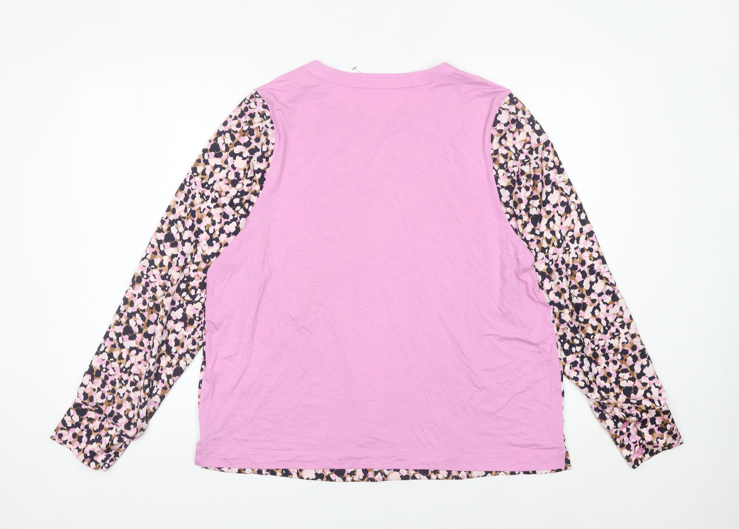 Marks and Spencer Women’s Multicolour Floral Blouse Size 14 Long Sleeve Jersey