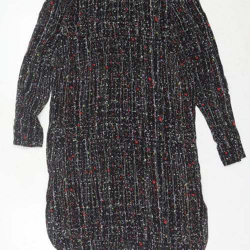 & Other Stories Women’s Black Multicolour Shirt Dress Size 4 Viscose