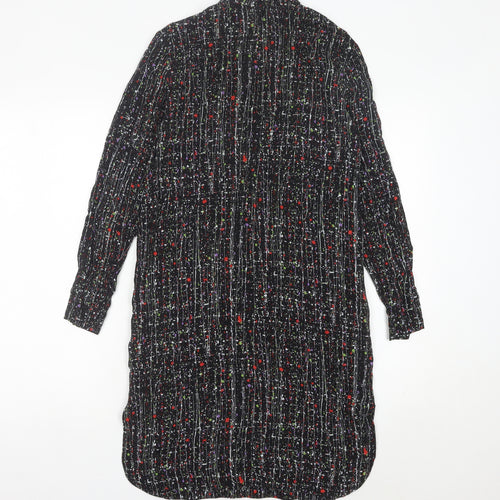 & Other Stories Women’s Black Multicolour Shirt Dress Size 4 Viscose