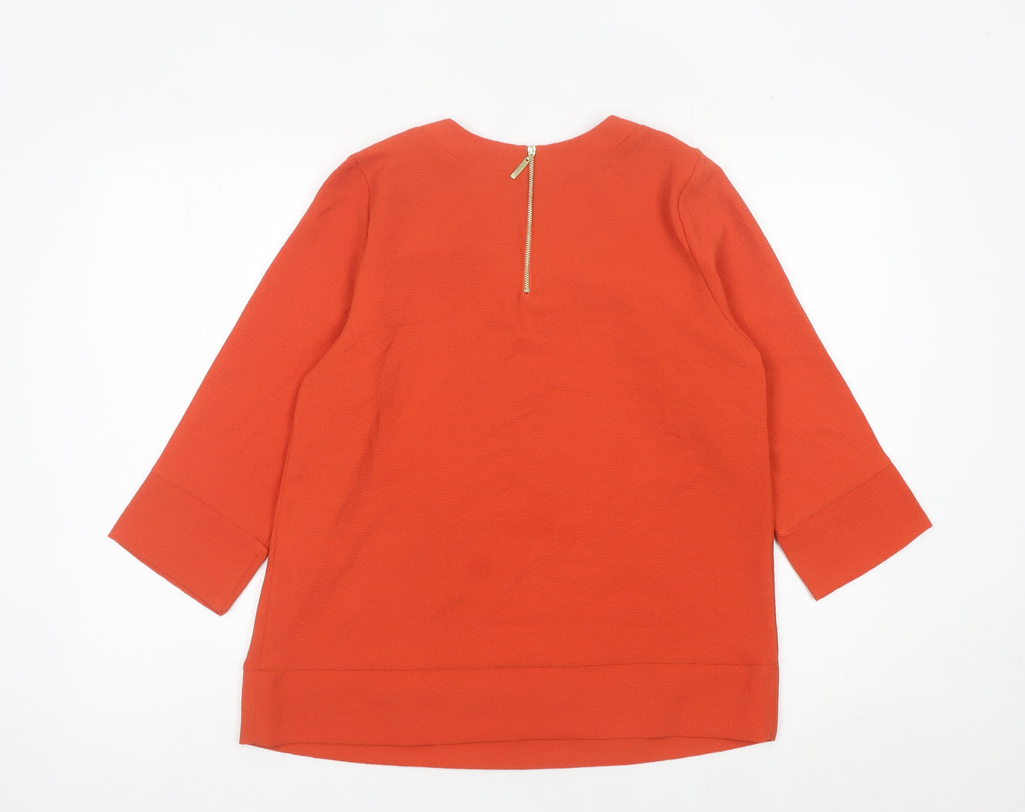 Marks and Spencer Women’s Orange Size 12 Blouse 3/4 Sleeve Crew Neck