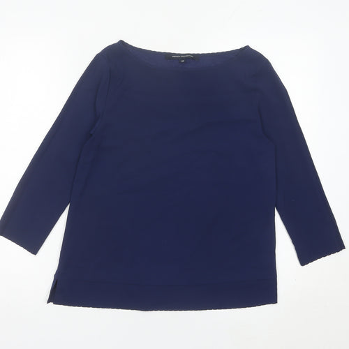 French Connection Women’s Blue XS Blouse 3/4 Sleeve Boat Neck
