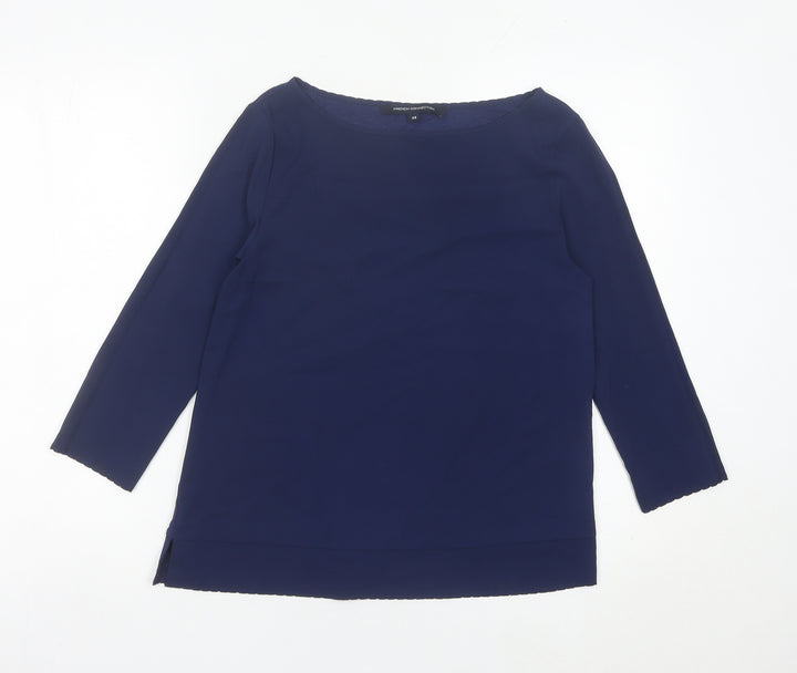 French Connection Women’s Blue XS Blouse 3/4 Sleeve Boat Neck