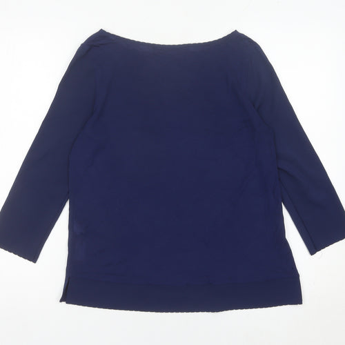 French Connection Women’s Blue XS Blouse 3/4 Sleeve Boat Neck