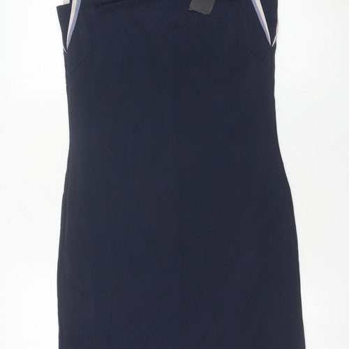 Marks and Spencer Women Blue Size 10 Sheath Dress Knee Length