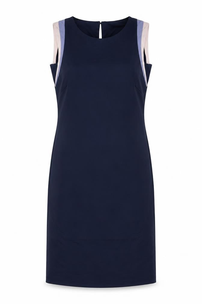 Marks and Spencer Women Blue Size 10 Sheath Dress Knee Length