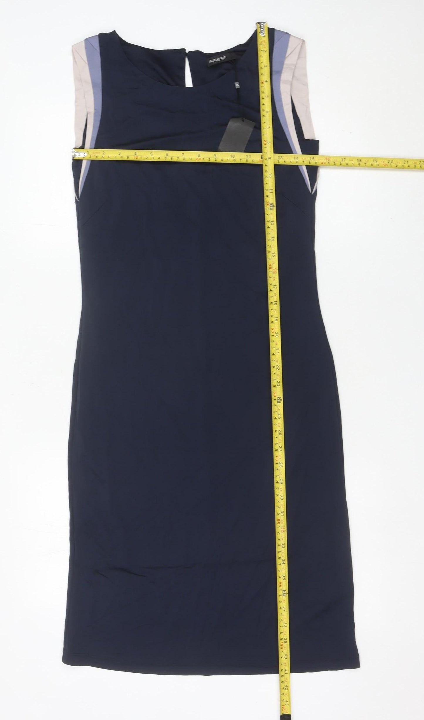 Marks and Spencer Women Blue Size 10 Sheath Dress Knee Length