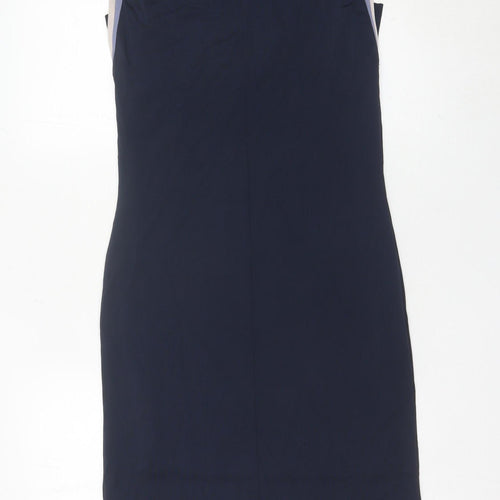 Marks and Spencer Women Blue Size 10 Sheath Dress Knee Length