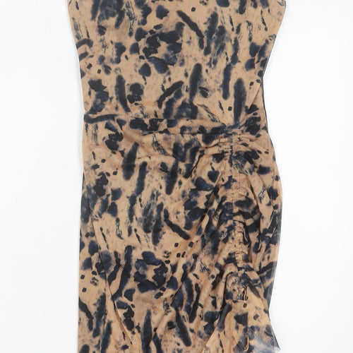 PrettyLittleThing Women’s Brown Animal Print Slip Dress Size 6