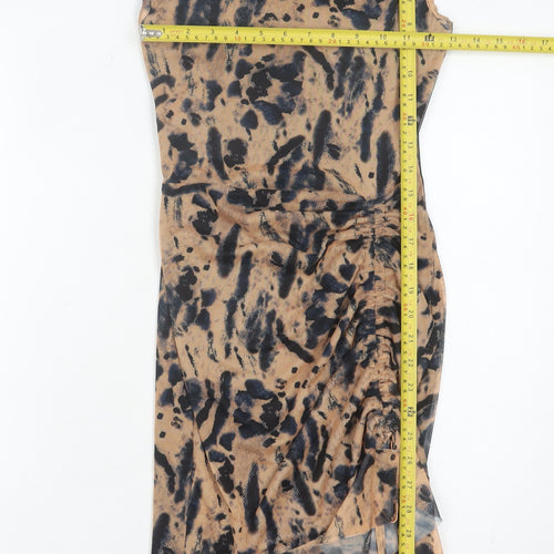 PrettyLittleThing Women’s Brown Animal Print Slip Dress Size 6