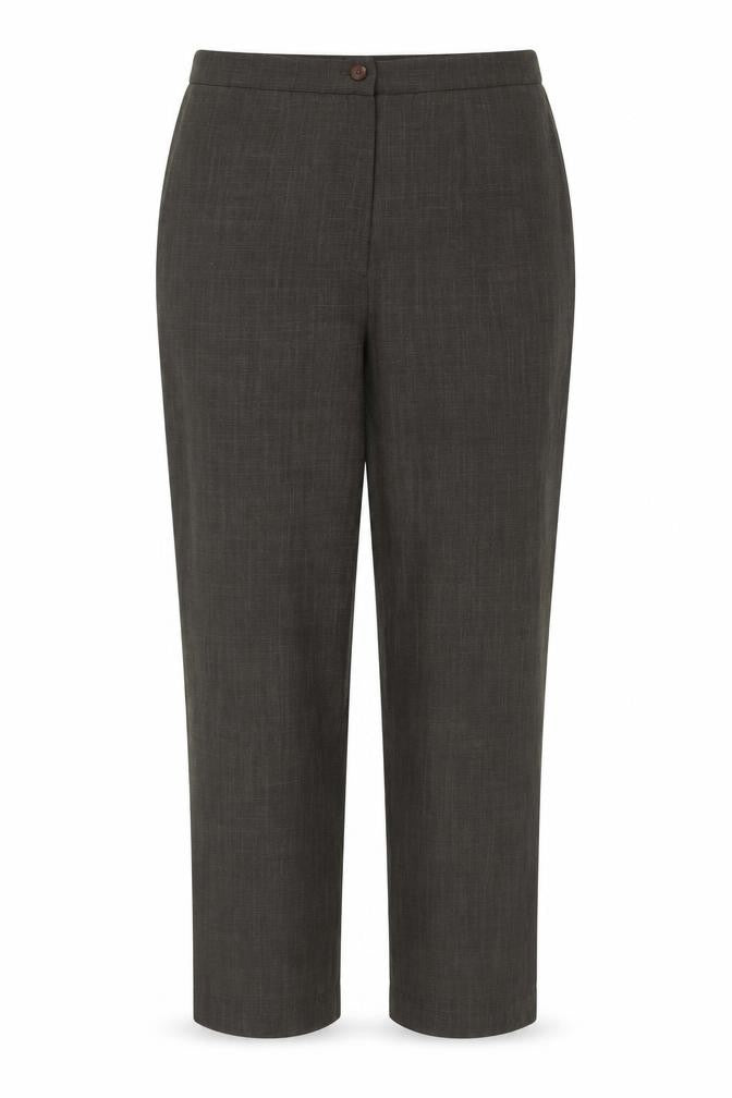 Front view of Vicini Women’s Brown, size UK 18, Straight Leg Polyester Trousers