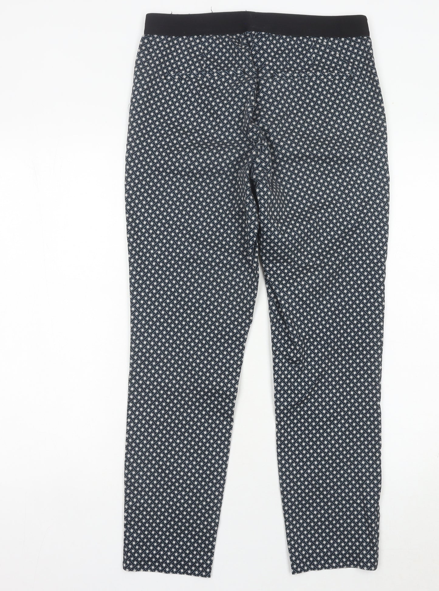 H&M Women’s Black White Geometric Slim Trousers Size 12