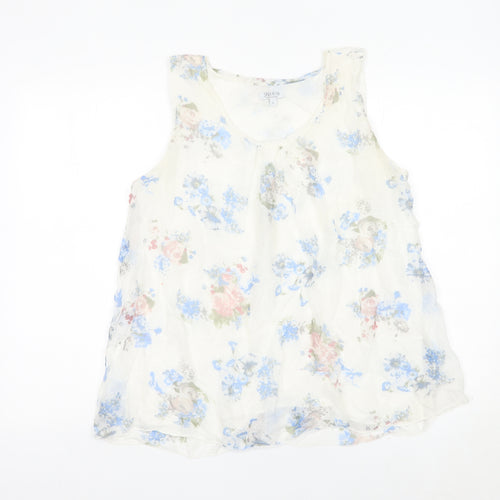 Stella Rosa Women’s Multicoloured Floral Sleeveless Tunic Blouse L Viscose Silk