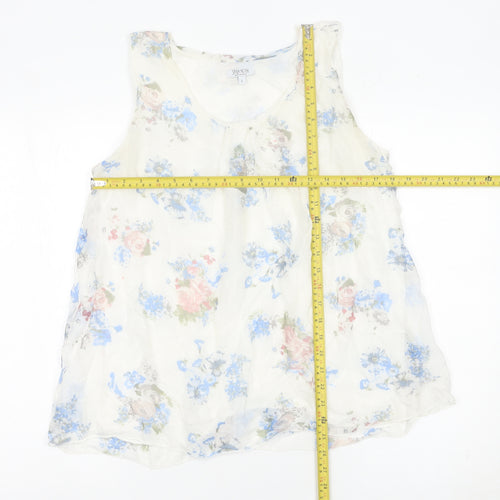 Stella Rosa Women’s Multicoloured Floral Sleeveless Tunic Blouse L Viscose Silk