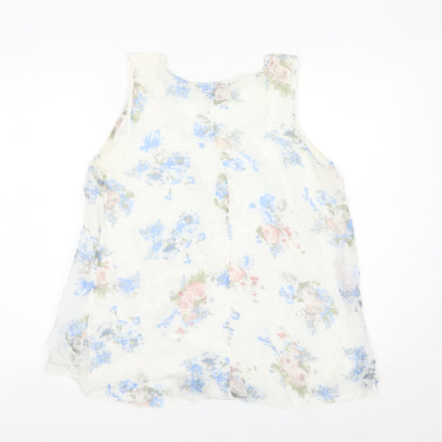 Stella Rosa Women’s Multicoloured Floral Sleeveless Tunic Blouse L Viscose Silk