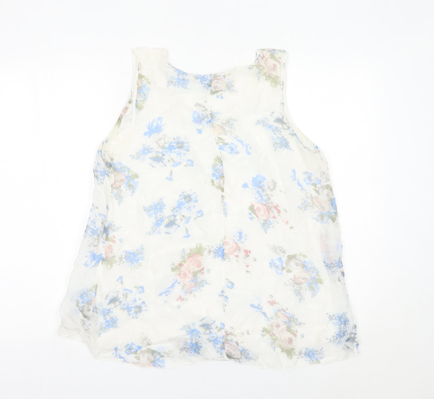 Stella Rosa Women’s Multicoloured Floral Sleeveless Tunic Blouse L Viscose Silk