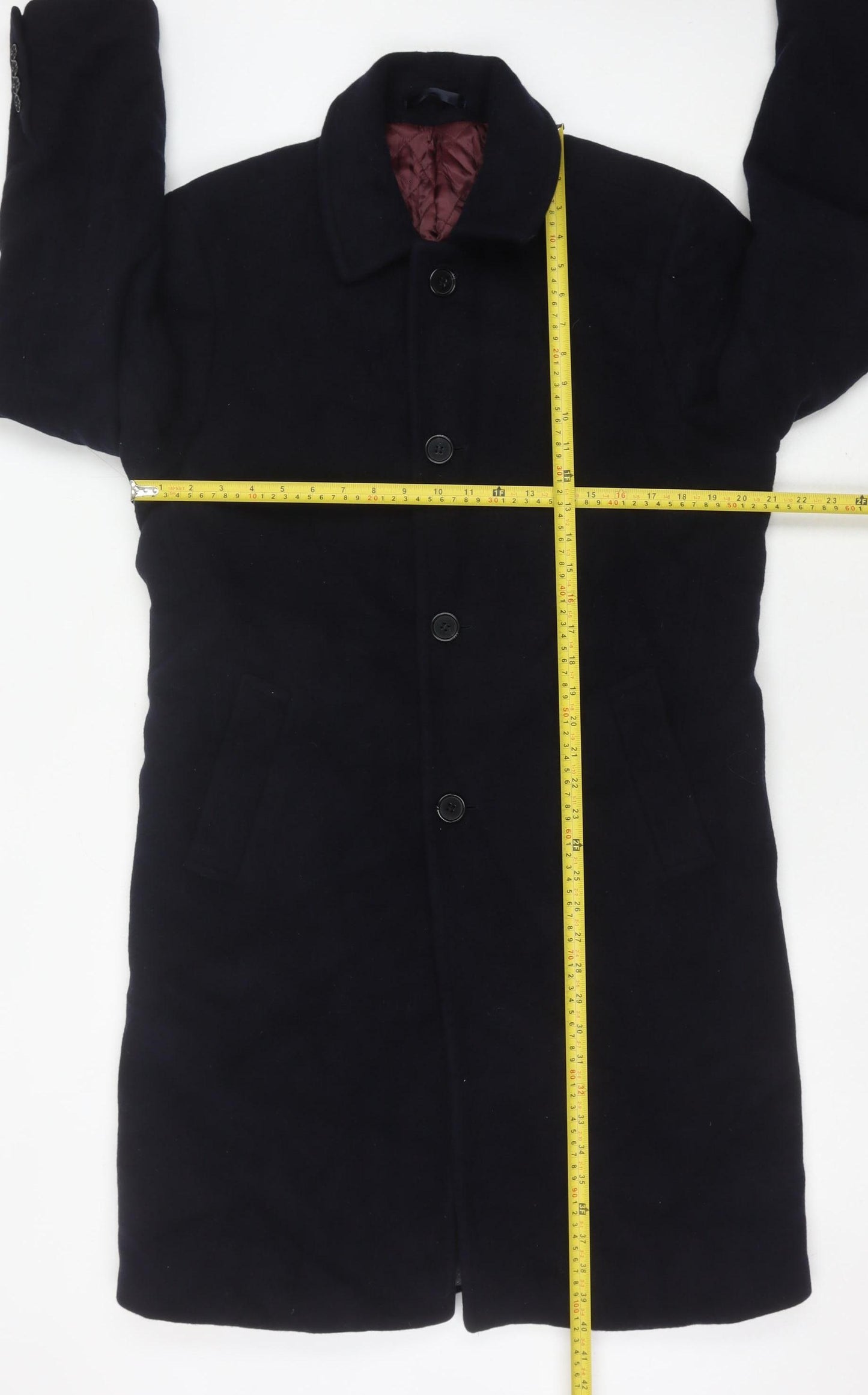 Marks and Spencer Men’s Navy Wool Cashmere Overcoat M 38-40"