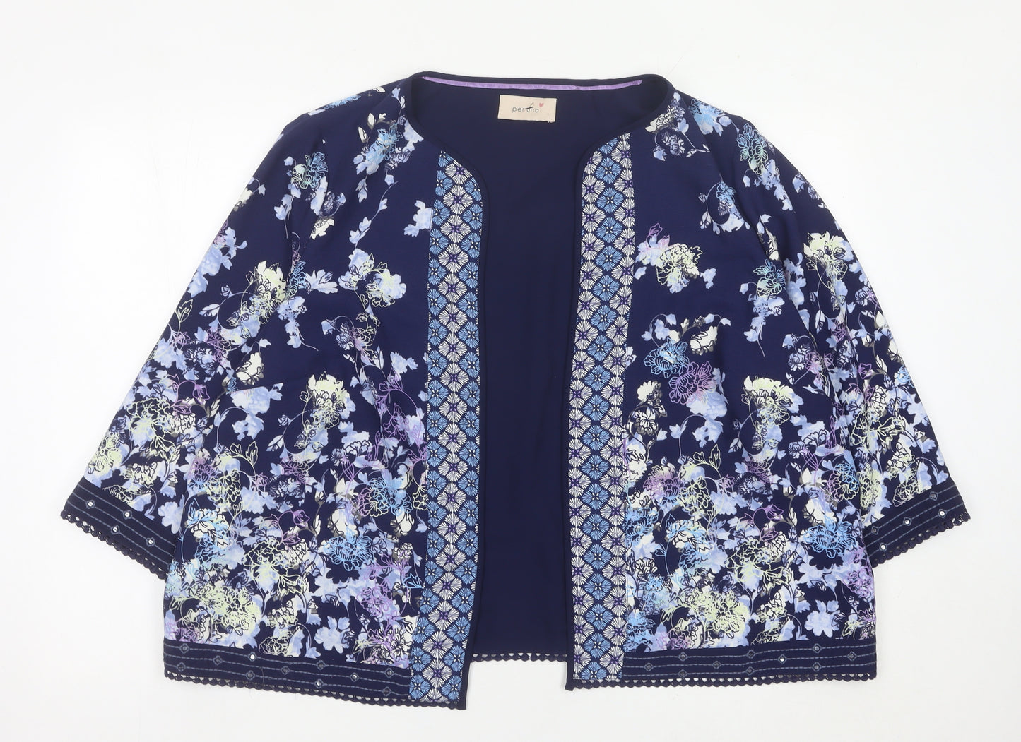Marks and Spencer Women’s Blue Floral Kimono Blouse Size 24