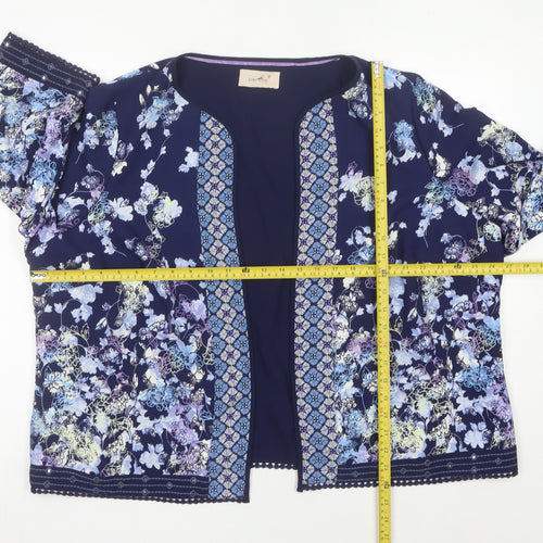 Marks and Spencer Women’s Blue Floral Kimono Blouse Size 24