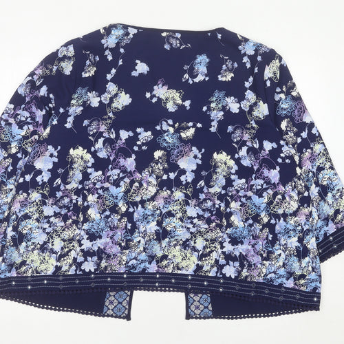 Marks and Spencer Women’s Blue Floral Kimono Blouse Size 24