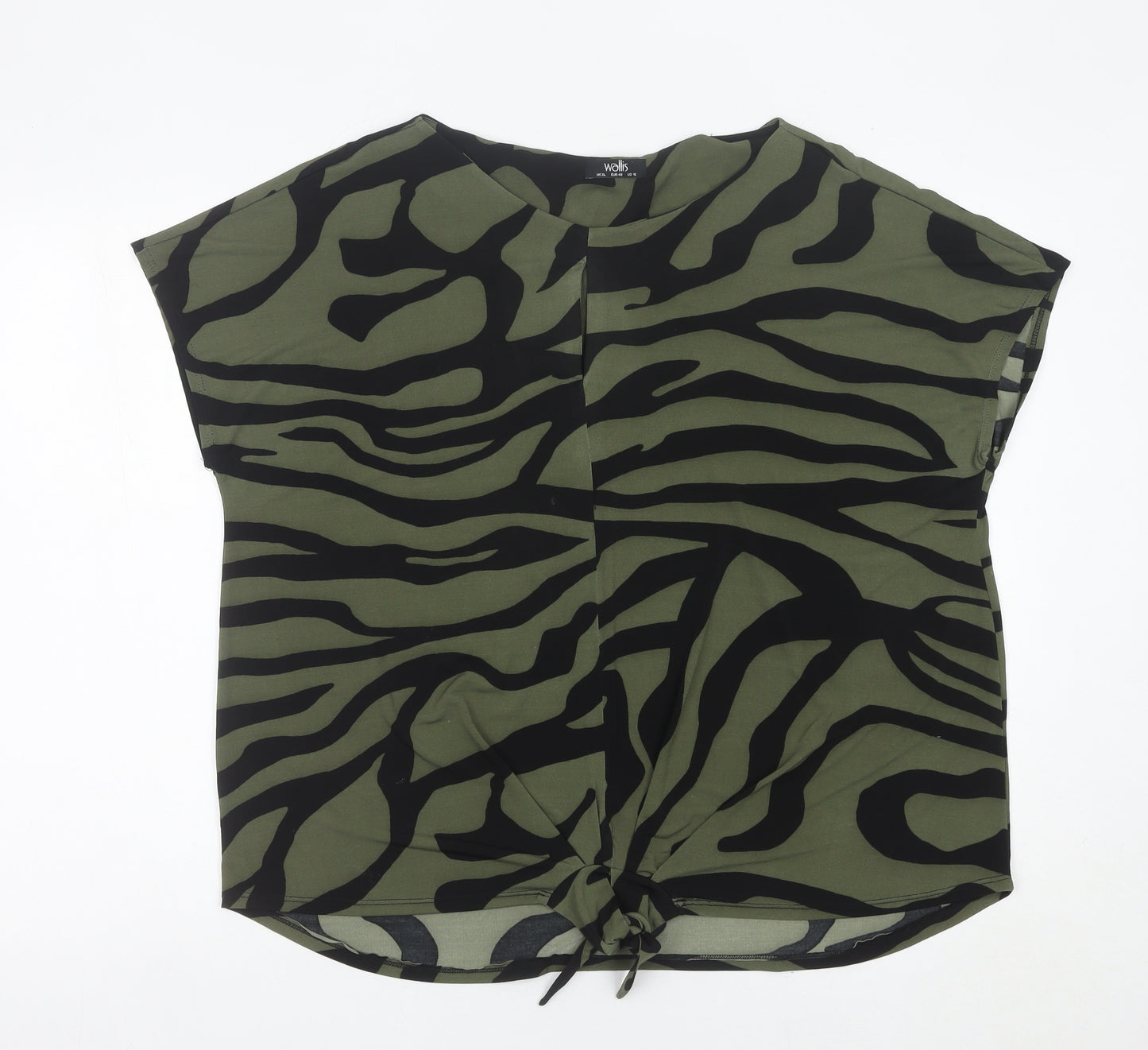 Wallis Women's Green Animal Print Tunic Blouse UK XL