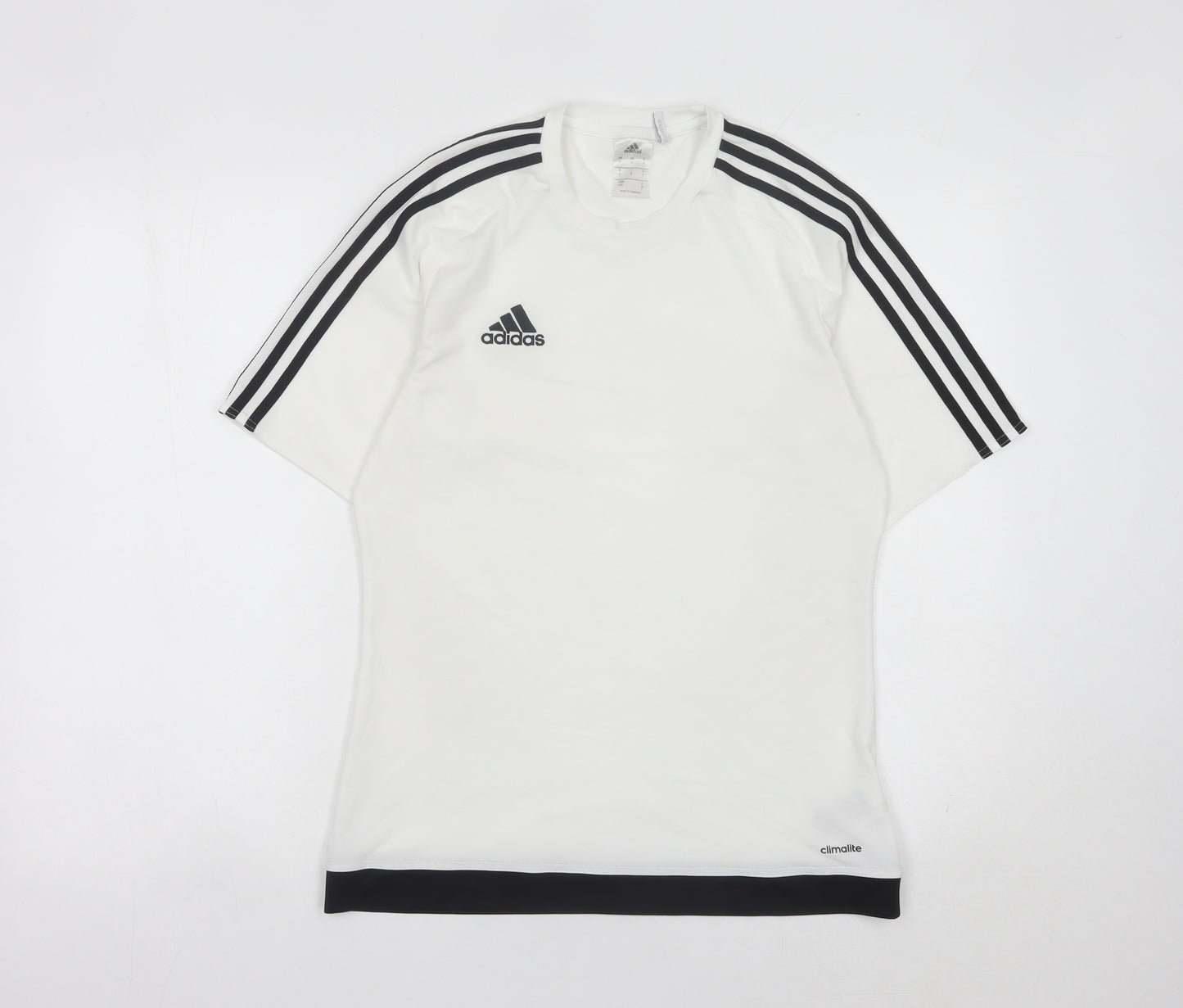 Adidas Men’s White Small Athletic Fit Short Sleeve Sports T-Shirt